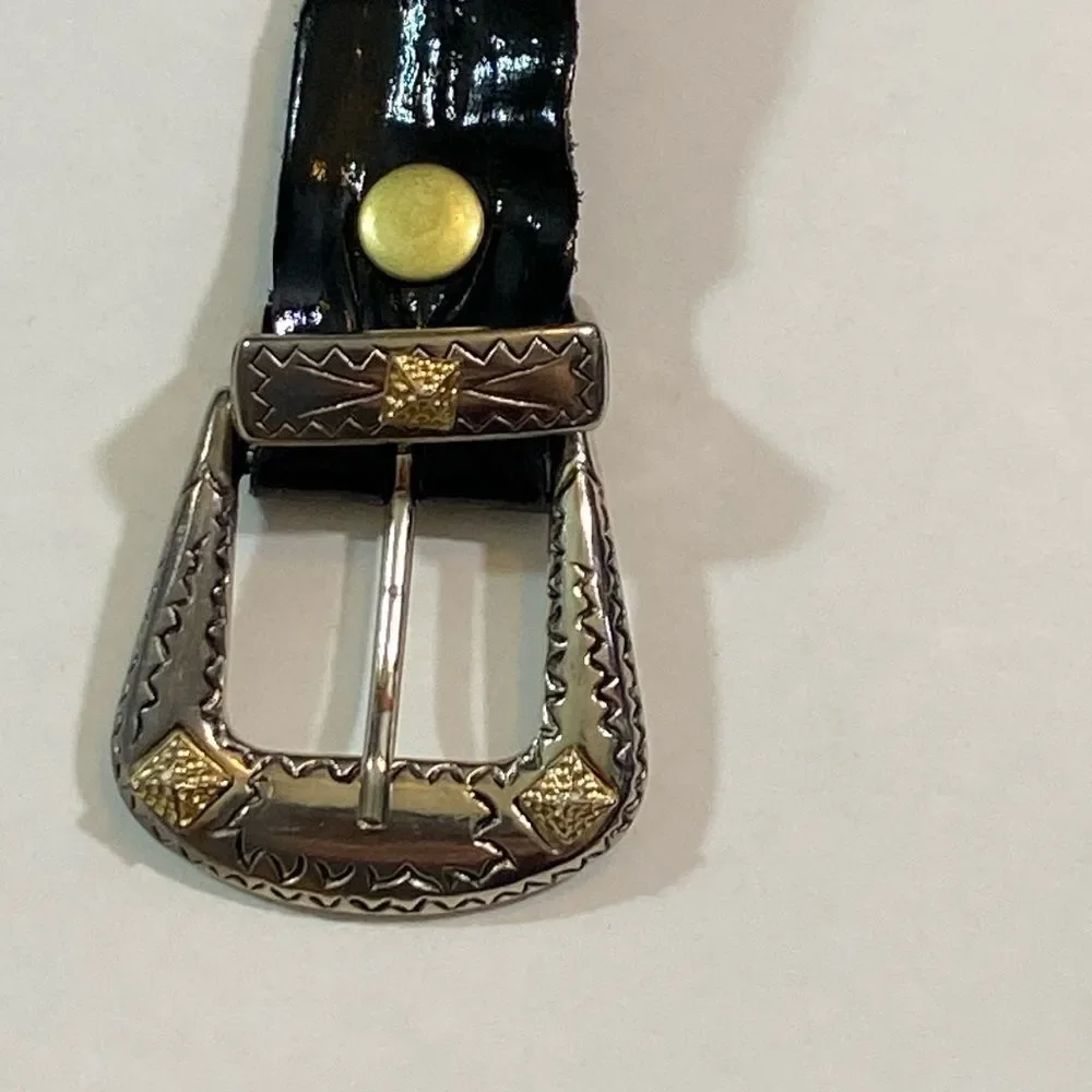 Japanese Y2K Punk Crystal Studded Black and Gold Belt Unisex One Size